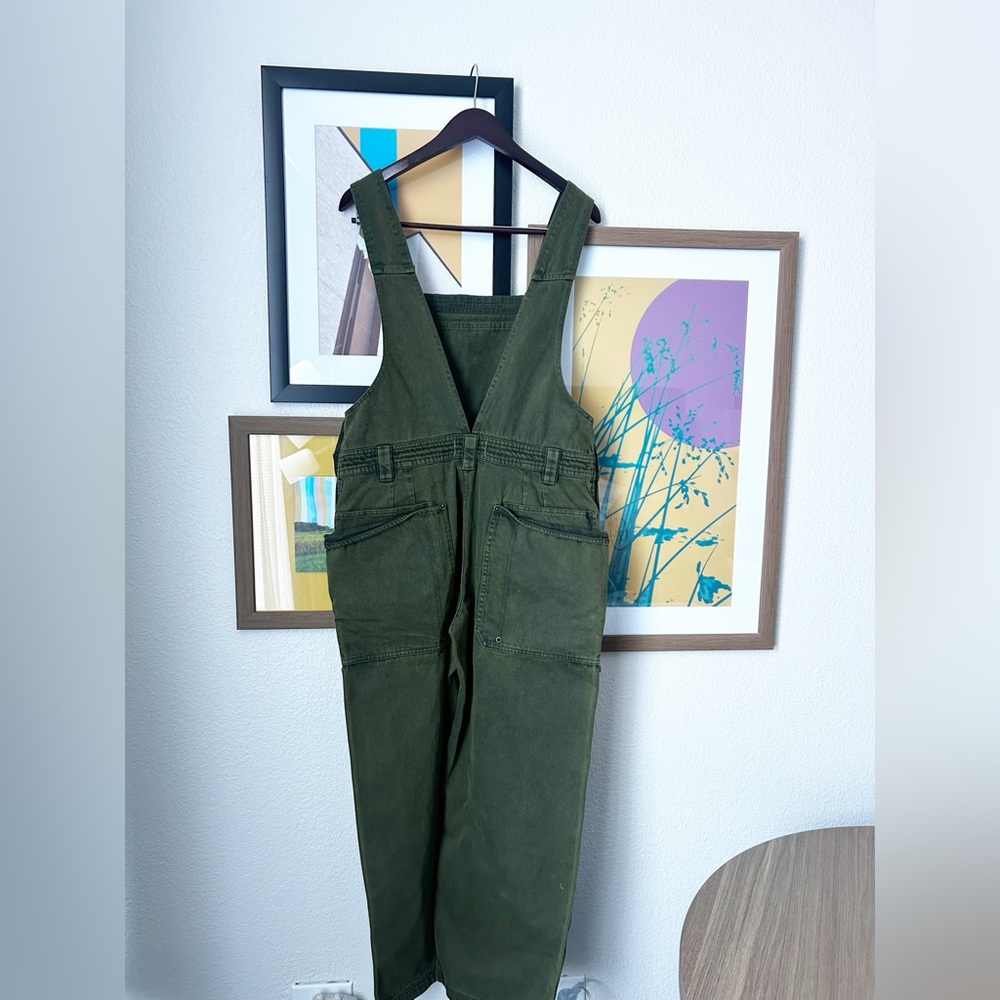 NWT Free People Just In Time Overalls Green - Picture 5 of 6